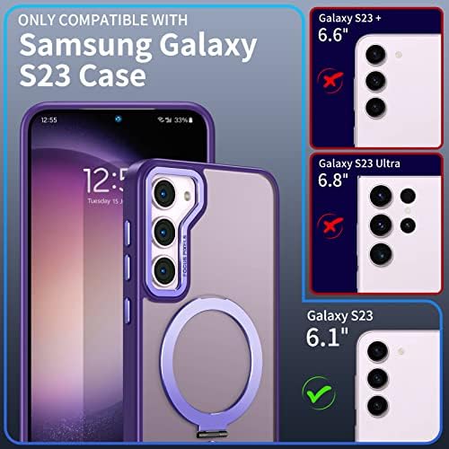 Ниуфои За Случајот Samsung Galaxy S23 Со Магнетски Невидлив Држач [Компатибилен Со Mag Safe] Тенки Проѕирни Мат Кутии Отпорни На