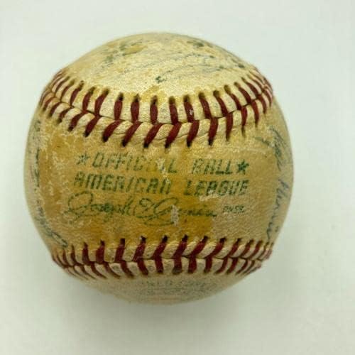 1961 Newујорк Јанкис В.С. Тимот на шампионите потпиша бејзбол Мики Мантл Марис ЈСА - Автограм Бејзбол
