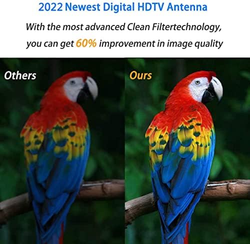 2022 Надградба на HD дигитална ТВ-антена засилена од 420 милји опсег HDTV антена за бесплатни локални канали 4K HD 1080P VHF UHF, Аери на отворено/затворен
