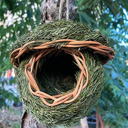 Brteyes на отворено прозорец птици птици птици гнездо ткаени висечки кафез кафез градинарски двор украси