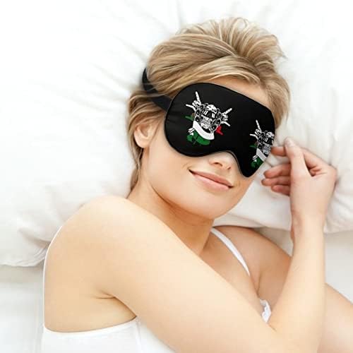 Италија Рок череп Печатен сон за очи за очи мек капаче за очи со прилагодлива лента за ноќни очила за очила за мажи за мажи жени