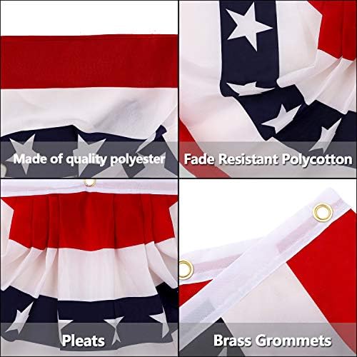 6 Парчиња Американско Плисирано Знаме На Вентилаторот Американско Знаме Со Знамиња Патриотски Сад Половина Транспарент На Вентилаторот