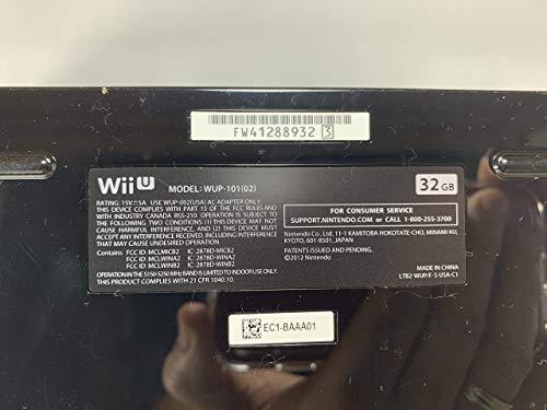 Замена Официјална Автентична Нинтендо Wii U Конзола [Црна] [Nintendo Wii]