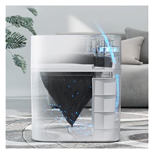 Zukeeljt Trash Can 14L бања автоматски сензор за отпадоци може паметен дом, автоматско торбирање паметно отпадоци за отпадоци за домашна тоалетна