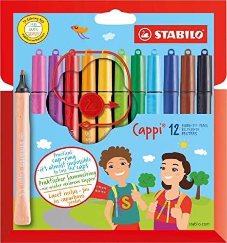 Стабило Капи со пенкало за врвови - паричник од 12 избрани бои