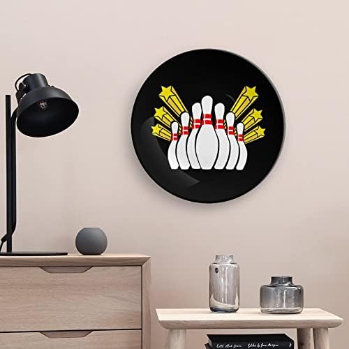 Декоративна чинија за куглање керамички плочи wallид виси декор со приказ за приказ за украси за домашна канцеларија