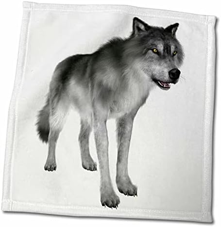 3Д розово сиво крпа за рака на волк, 15 x 22