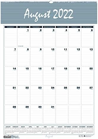 Куќа На Пристаништето Дулитл Бар Рециклиран Жичен Месечен Ѕиден Календар, 12 х 17, Бели/Сини/Сиви Листови, 12-Месец: 2022-2023