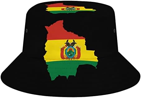 Боливија Знаме Мапа Кофа Шапка Широк Обод Ув Заштита Капа За Сонце Капа За Плажа Погодна За Риболов Пешачење Градина
