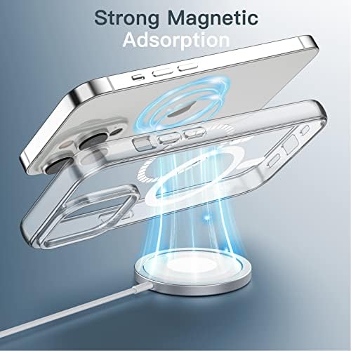 Џетех Магнетно Куќиште за iPhone 14 Pro 6.1-Инчен Компатибилен Со Безжично Полнење MagSafe, Капак На Браникот На Телефонот Отпорен На Удари,