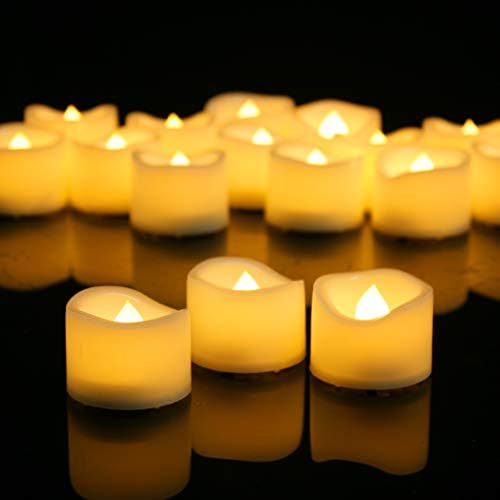 12 пакувања LED чајни светла батерии управувани со запалени свеќи лажни треперење електрични свеќи за свеќи за за Ноќта на вештерките,