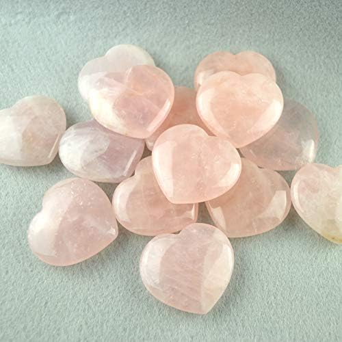 FHNP367 Еден 40мм роза кварц срце природно розово кристално срце Loveубов камен исцелување кристален џеб камења
