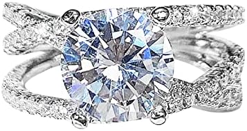 Бенд прстени за жени прстен со двоен слој со дијаманти за жени моден накит Популарни додатоци