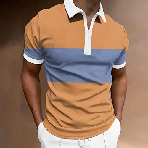 Ајазо голф поло маици за мажи со кратки ракави брчки без брчки од 4 насоки за истегнување на влага за прицврстување на вртежи маички