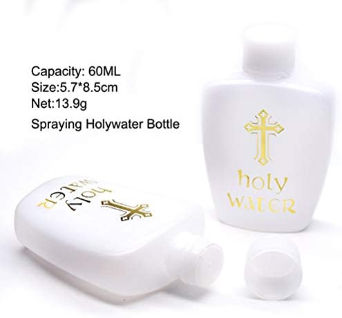 Tuhanying-US 40 парчиња 60 ml католичко христијанско шише за света вода празно шишиња со вода во вода Поставете златен крст