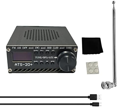 Goozeezoo SI4732 ATS-20+ преносно радио со кратки бранови FM AM SSB SI4732 All Band Radio приемник со антена, голем звучник