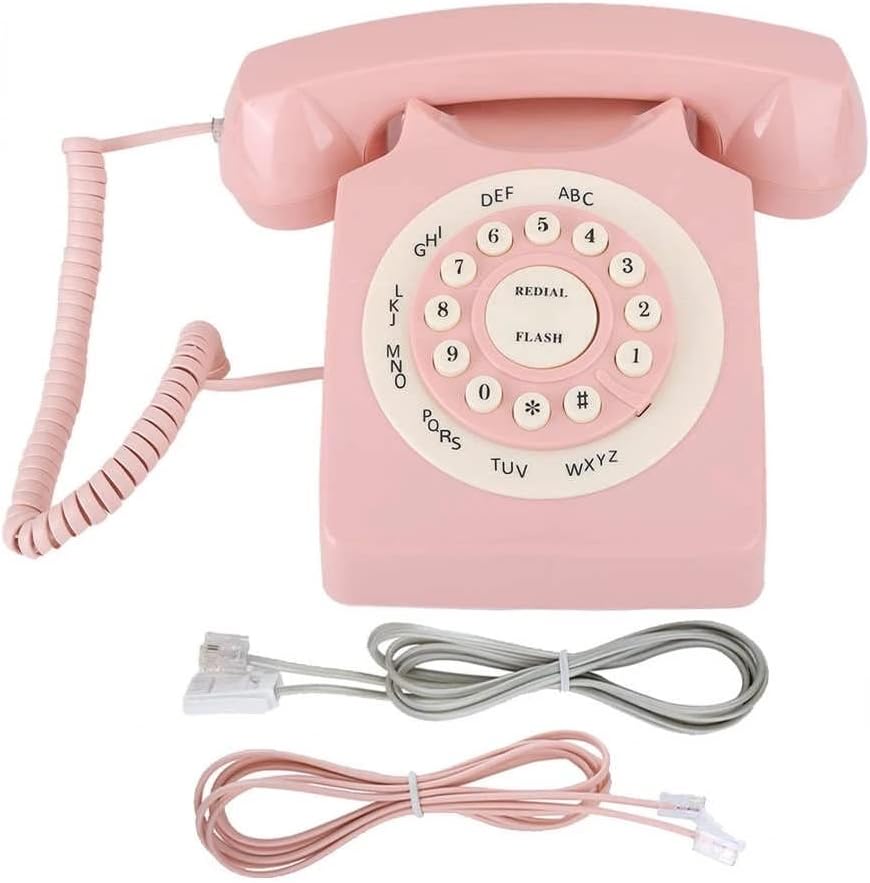 KXDFDC Гроздобер телефонски повик Квалитет за квалитетен телефон за домашна канцеларија Пинк Еуро Телефон Телефон Телефон Телефон