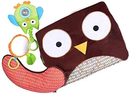 Kuandarm Cute Cartoon Owl Baby Play Mat Mat со безбедносно огледало што виси играчки новороденче на стомакот