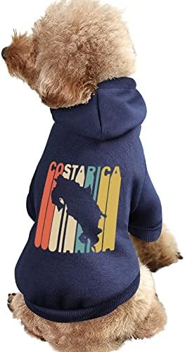 Ретро стил Костарика силуета дуксери за миленичиња меки топло кучиња џемпер печатена шема миленичиња костуми со капи со капи со