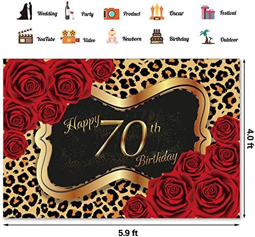 Секси Леопард печатење црвена Роза Тема за 70-ти Роденден Роденден На жената Роденден Фотографија Позадина, Девојка Партија