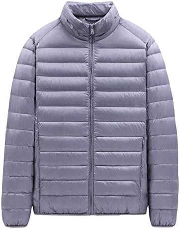 Sjwclys Машка лесна зимска јакна за зимска пуфер пакувачка со топол столб од јака со палто со папин од јака