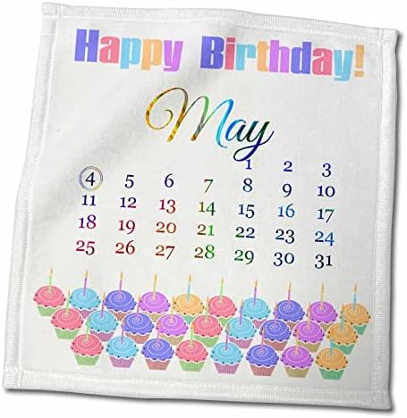 3drose роденден на 4 -ти мај, шарени кекси со свеќи со пламен - крпи
