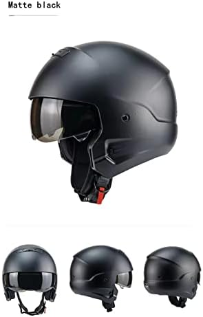 Волjay Модуларни шлемови отворено лице со мотоцикл со полно лице за унисекс-возрасен скутер уличен велосипед крстосувач точки одобрено