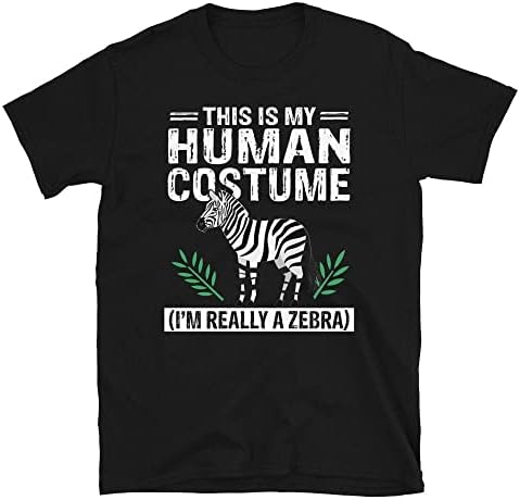 Зебра подарок Зебра кошула Ова е мојот човечки костум Јас сум навистина маица со кратки ракави со кратки ракави
