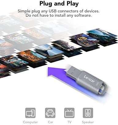 Lexar V400 64GB USB 3.0 Флеш - Уред, Брзина На Читање До 100mb/S Голема Брзина Сигурен Погон На Палецот, Пренослив Приклучок И РЕПРОДУКЦИЈА USB
