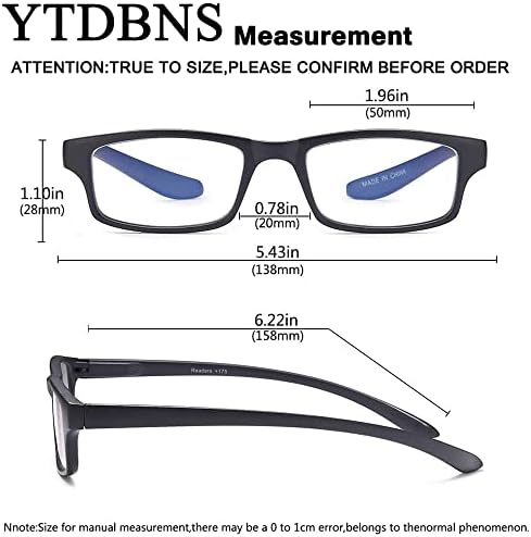 Ytdbns очила за читање со 4 пакувања за жени - мажи со сина светлина блокирајќи ги очилата за читање чисти леќи на леќи пролетни очила