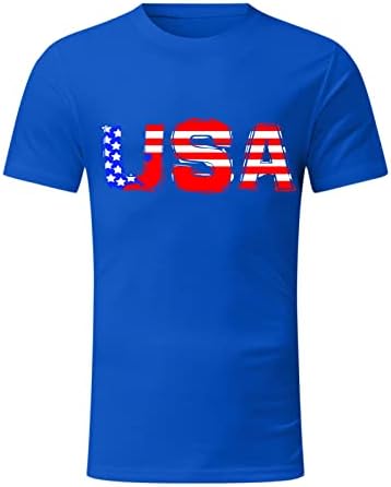 Памучна Маица Машка Летна Лежерна Маица За Печатење Во САД Блуза Со Кружен Врат Врвови со Кратки Ракави 3xlt Кошули За Мажи Големи