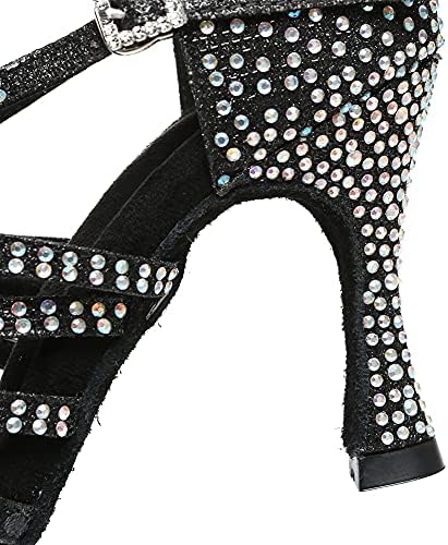 Aoqunfs жени Rhinestone Ballroom Dance Dance Shoes Latin Salsa Performance Dance Shoes, Model-Cycl467