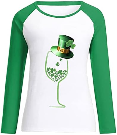 Ден на двојни кошули на Свети Патрикс, жени 3/4 ракав Ирски Шамрок графички маички смешни среќни маици цветни блузи од шутница
