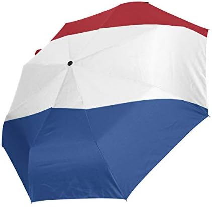 КИНЕСКИ Патнички Чадор Автоматски Отворен Компактен Преклопен Сонце &засилувач; Заштита од Дожд Холандско Знаме