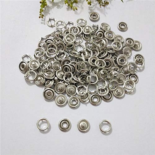 Добивки за прицврстувачи на Doitool Metal Snap копчиња 100 парчиња метални копчиња за прицврстување прстени со прицврстувач за притискање