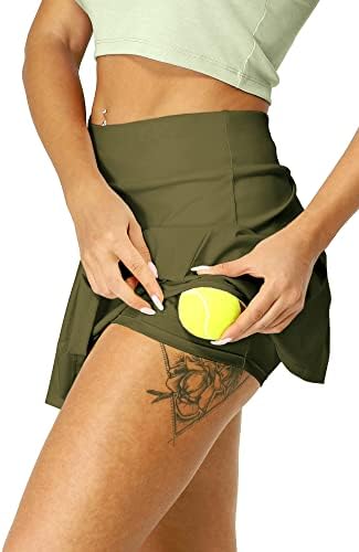 Тениски здолништа со тениски здолништа за жени со џебови шорцеви, атлетски тренингот за вежбање голф -голф