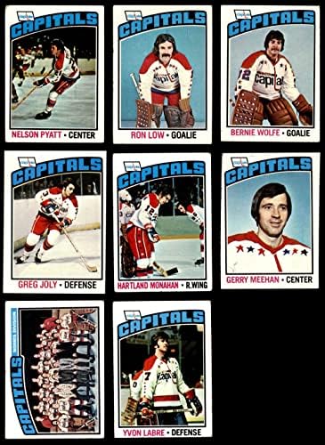 1976-77 Топс Вашингтон Капитал во близина на екипата се постави во хокеј на хокеј на престолнини во Вашингтон, ВГ+ Главен хокеј