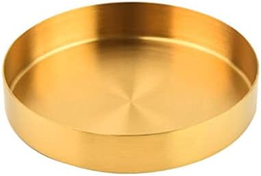 Sappyyami златен круг сервис за чување на не'рѓосувачки челик сад за чување на декоративни ленти за чување на плочки за чување метални плочи за