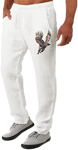 Машки спортски обични панталони панталони со орел печатено од џогер, џогер, џогер со целосна должина, спортски панталони, панталони