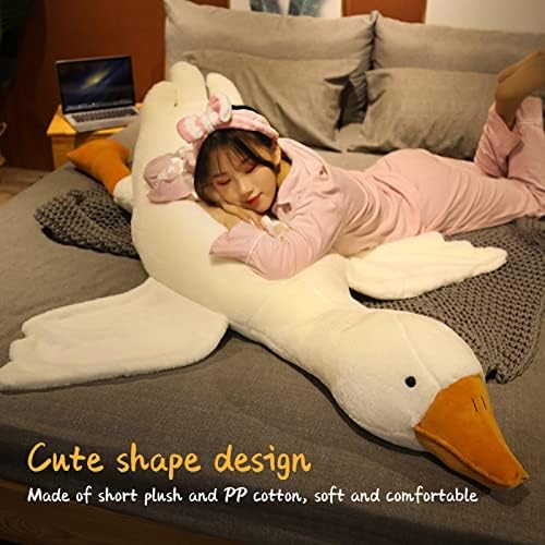 Вгби гуска играчка играчка, симпатична мека удобна мулти -намена гуска полнета животинска дремка перница софа перница