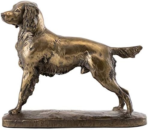 Врвна колекција Англиски Спрингер Спаниел статуа на кучиња - рачно насликана кучешка скулптура во премиум ладна леана бронза -