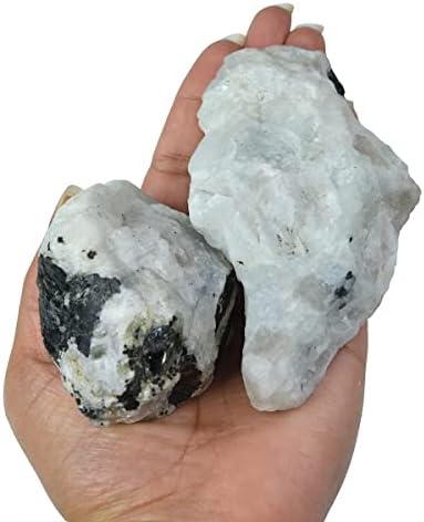 Bluequeen 350gm природен виножито месечен камен груб суров камен за ефективни трансформациски, добри вибрации, лековити кристали камен