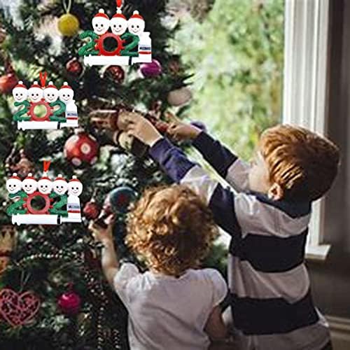 Персонализирани божиќни украси 2021, Персонализирани украси за семејни новогодишни елки, 2 пакувања прекрасно лице за украси за новогодишно