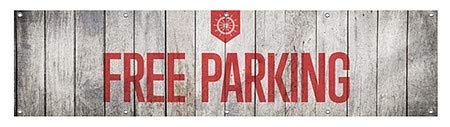 CGSignLab | „Бесплатно паркирање -Наутичко дрво“ тешки винил банер на отворено | 8'x2 '