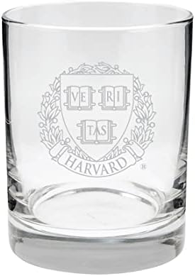 Универзитетот Харвард 2-Странични Гравирани Сатенски Заврши Карпи Стакло Сет на 2
