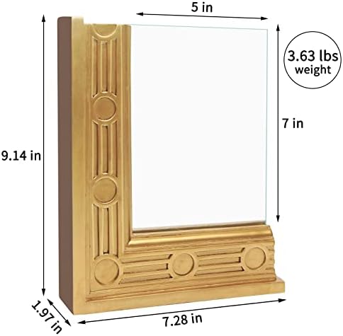 Kilarero Gold 5x7 Picture DIY лебдечки дисплеј за 4x6, 2x3, украсена полиоидна рамка во форма на L со двојна висока дефиниција реално