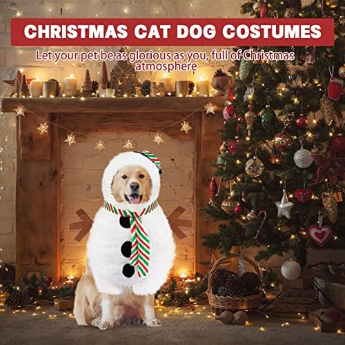 2 парчиња облека за божиќни кучиња худи и Дедо Мраз костум за домашни миленици кучиња сет зимско кутре снежен човек џемпер облека Божиќна миленичиња смешни пижами