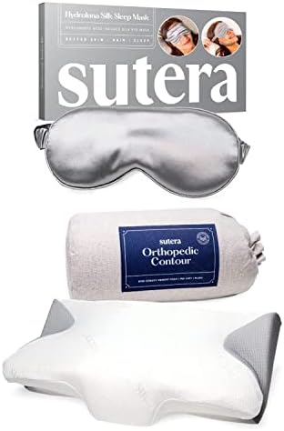 Sutera - Контурна меморија за пена перница + торба и пакет на маска за очи за очи