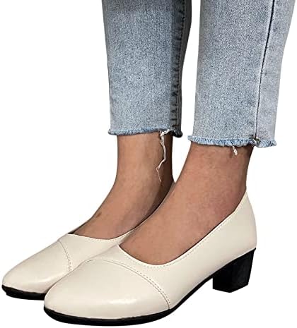 Сандали широка ширина дише цврсти високи тркалезни чевли пети сингл лизгачки жени удобна боја случајна на потпетици жени средни потпетици