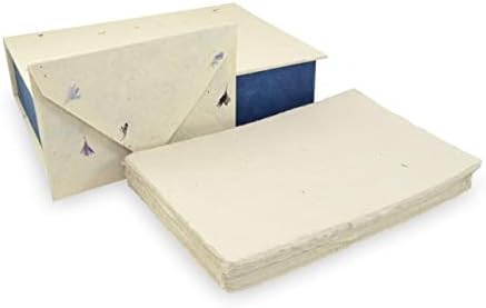 Компанијата Катманду долина Ко. Гроздобер канцелариски кутија за подароци сет со 50 рачно изработени листови со хартија од декл-раб